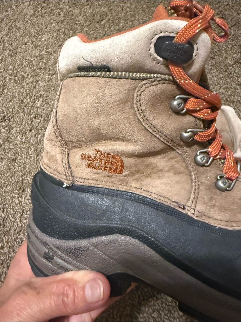 The North Face Kids Tan and Orange Waterproof Snow Boots - Picture 4 of 9